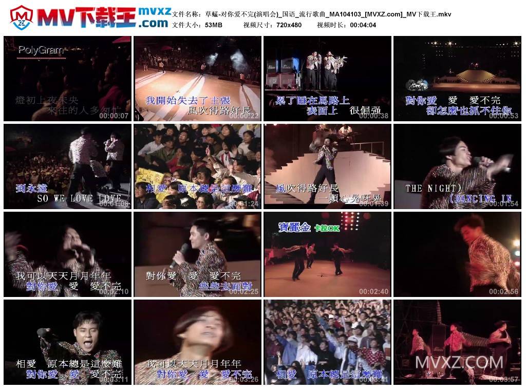 草蜢-对你爱不完(演唱会)_国语_流行歌曲_MA104103